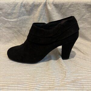Black Suede Booties by Aerosoles